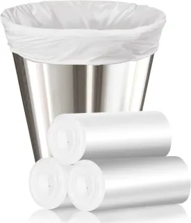 105 Count Small Trash Bags, 4 Gallon Garbage Can Liners - Unscented Wastebasket Trash Bags for Bathroom, Kitchen, Bedroom, (15 Liter)