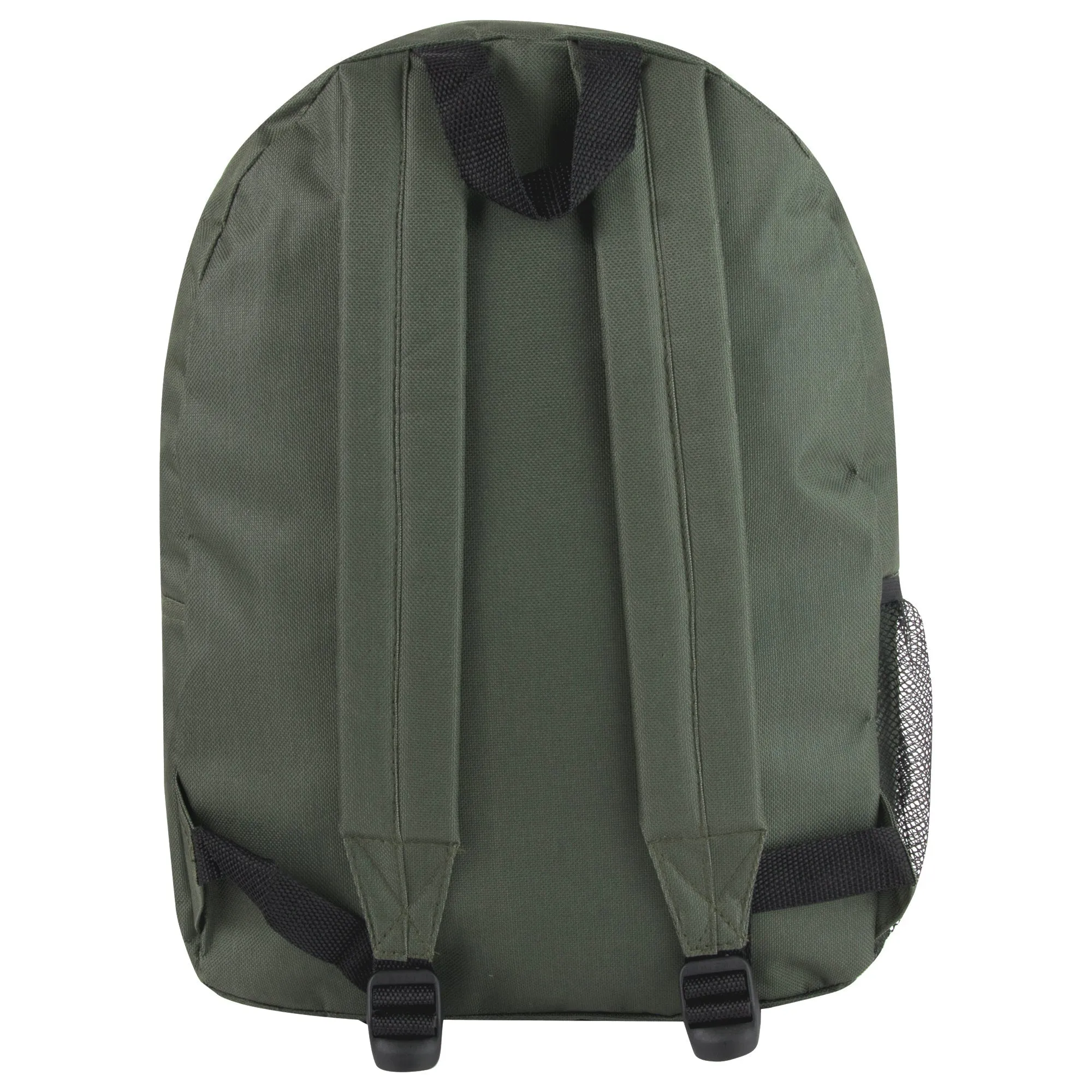 17-Inch Double Front Pocket Backpack with Side Mesh Pockets - 5 Colors