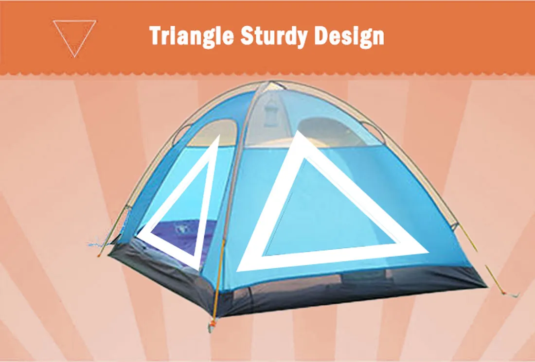 2-Person Portable Camping Tent | Waterproof | Lightweight Hiking Backpacking Shelter | Blue