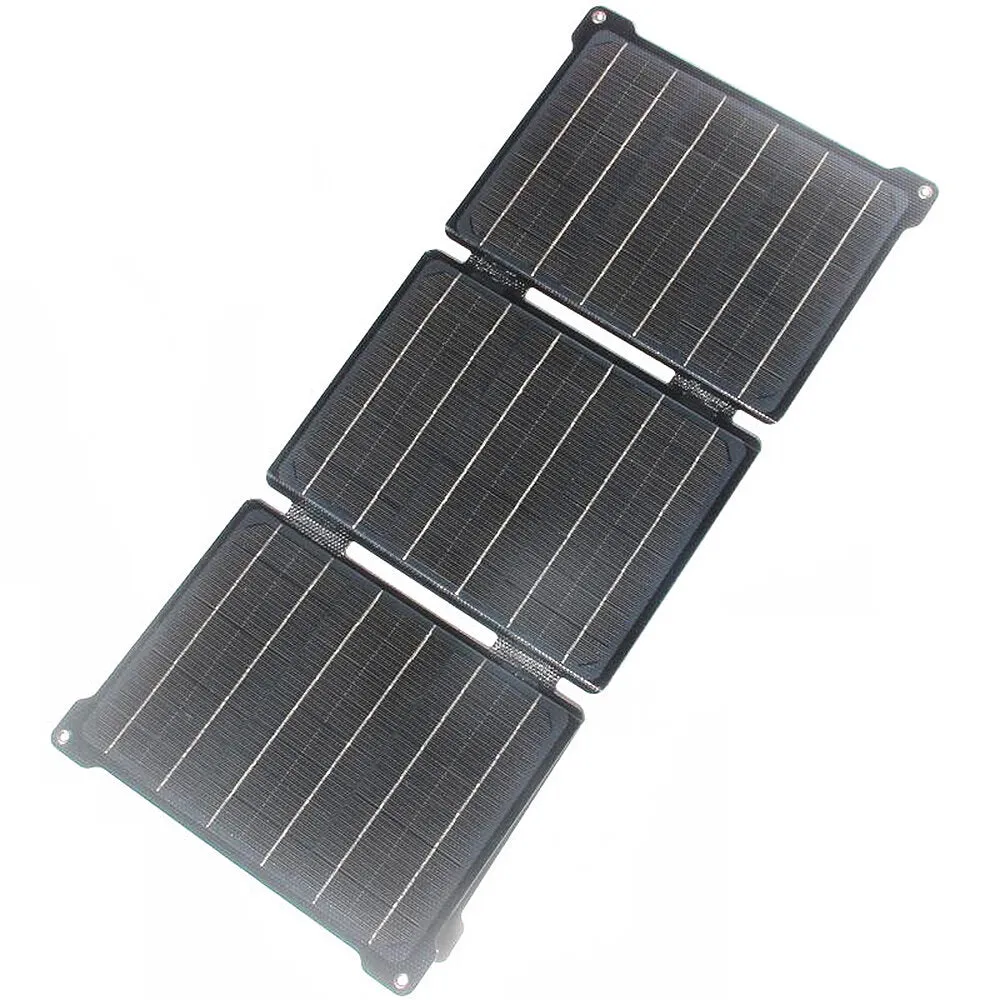 21W ETFE Solar Panel Charger 5V/12V Portable Folding Solar Charger with USB DC Ports for Phone Charging Outdoor Camping Hiking Traveling