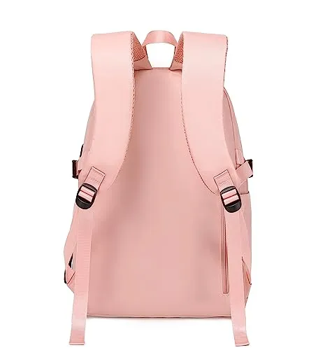 Acmebon Girl Roomy Fashion Laptop Backpack Casual Daily Backpack for Women Pink