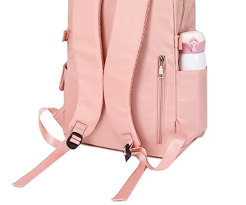Acmebon Girl Roomy Fashion Laptop Backpack Casual Daily Backpack for Women Pink