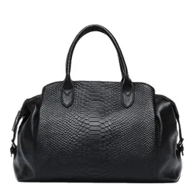 AlliLuxe Chic Alligator Pattern Leather Shoulder Bag