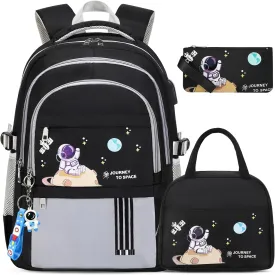 Backpack for Boys - Boy Backpack Schoolbag for Boys Kids Teens Girls Elementary Middle School Bags, Waterproof Lightweight Kids Bookbag Backpacks Casual Daypack with Lunch Bag Set