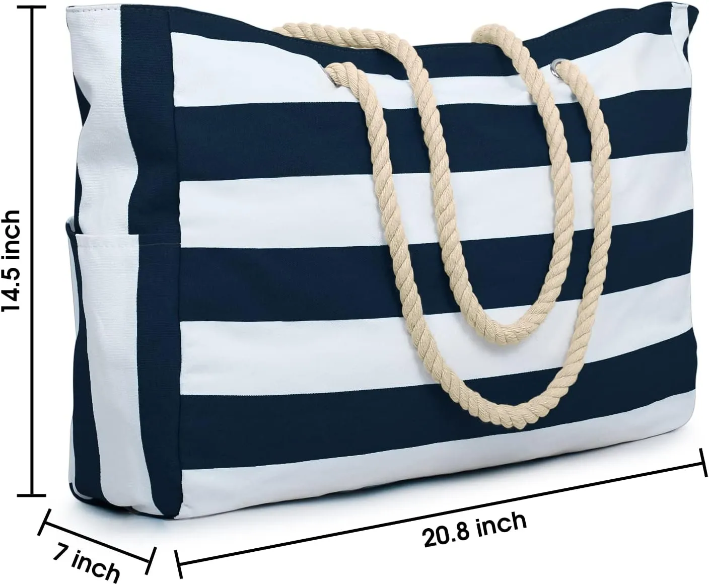 Becokan Beach Bag Large Beach Tote Bag for Women Waterproof Sandproof Swim Pool Bag With Zipper