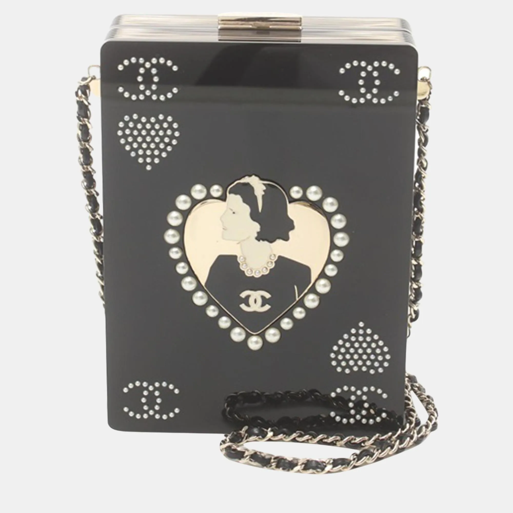 Black Plexiglass Card Casino Minaudiere Bag