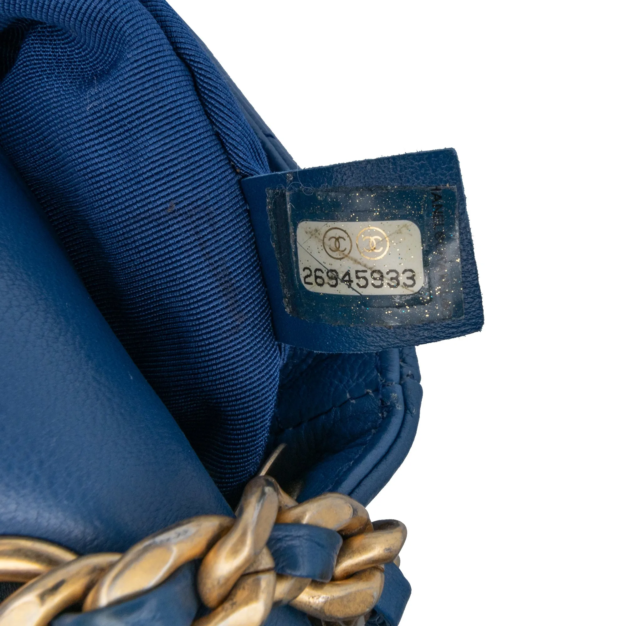 Blue Chanel Quilted Grained Calfskin Casual Trip Messenger Crossbody Bag