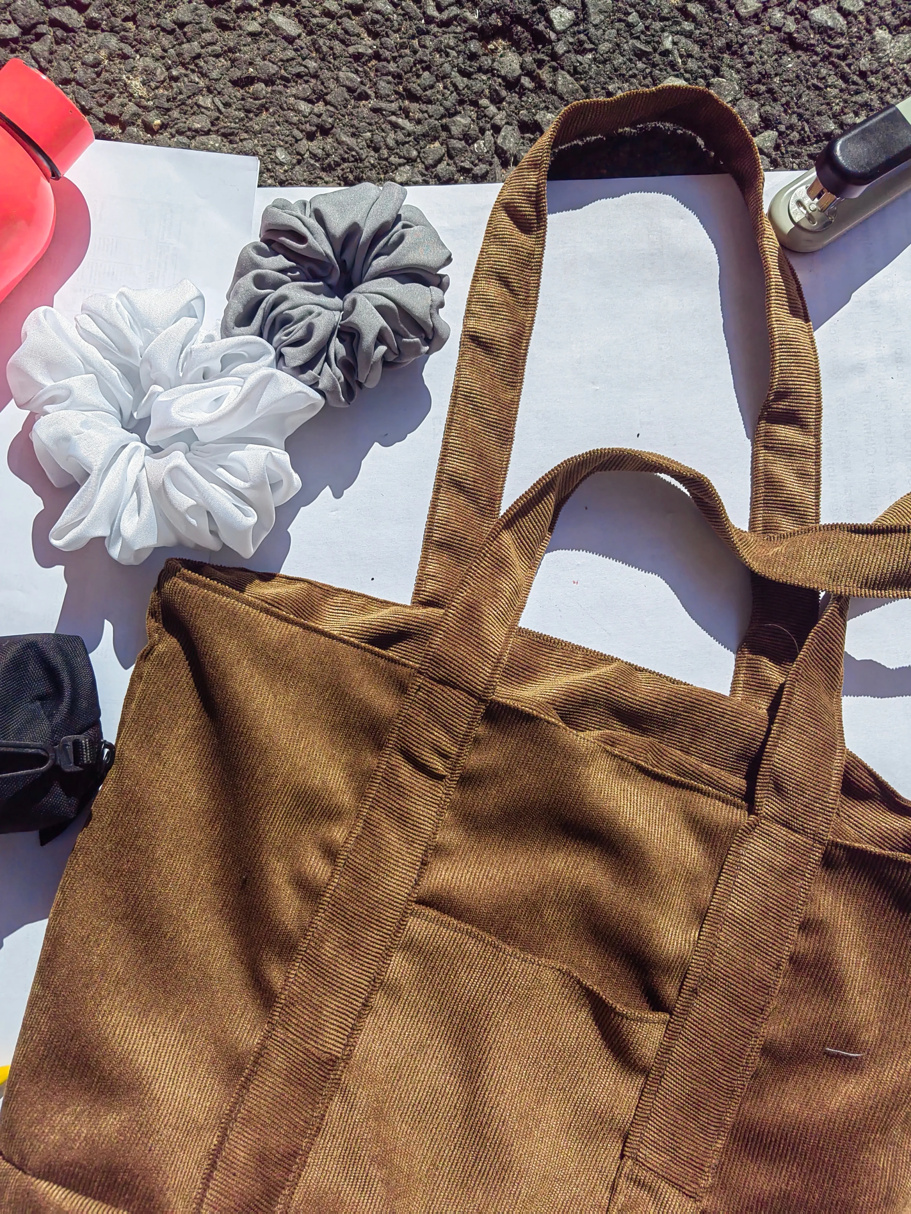 Brown Corduroy Tote Bag