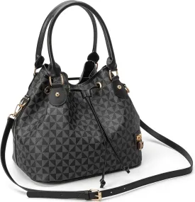 Bucket Purse for Women With Chic West Hobo Style, Drawstring Shoulder Handbag, Tote Featuring Pockets Design