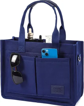 Canvas Tote Bag for Women, Large Laptop Travel Tote Handbag Totes with Crossbody Shoulder Teachers Reusable Grocery Bags