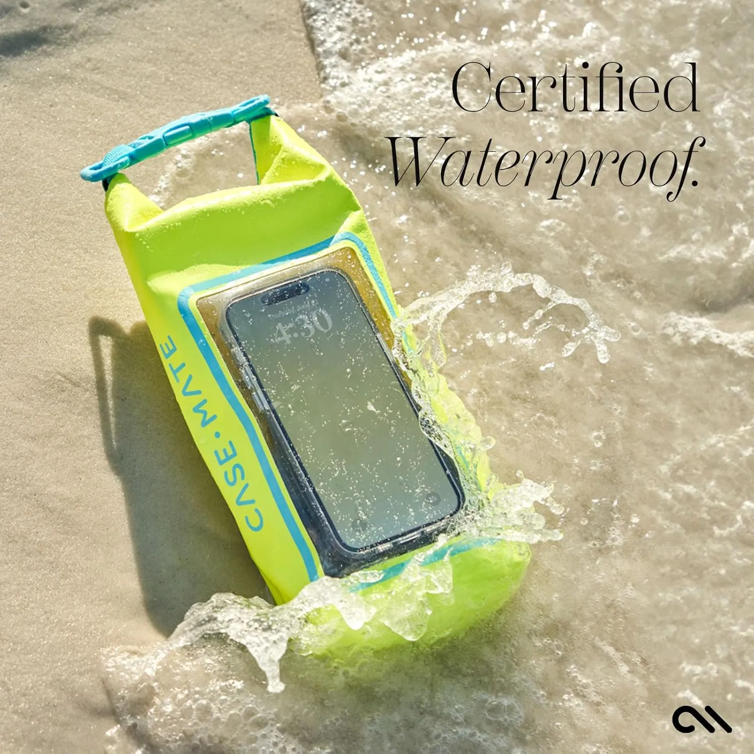 Case-Mate Citrus Splash Mini IP68 Waterproof Bucket Bag - Roll Top Dry Bag 2L Cap with Waterproof Pouch for Swimming Kayaking Boating Travel and More - For Phones Up to 7"