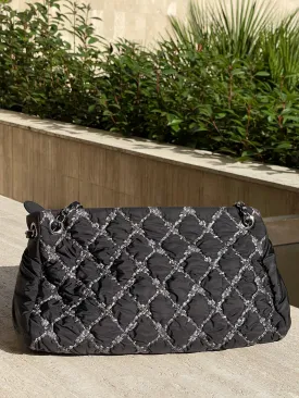 Chanel - cabas nylon noir paris/byzance