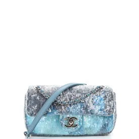 CHANEL Waterfall CC Flap Bag Sequins Small