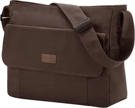 Chase Chic Canvas Messenger Bag, Large Laptop Crossbody Sholder Satchel Work College Tote Bag for Men Women