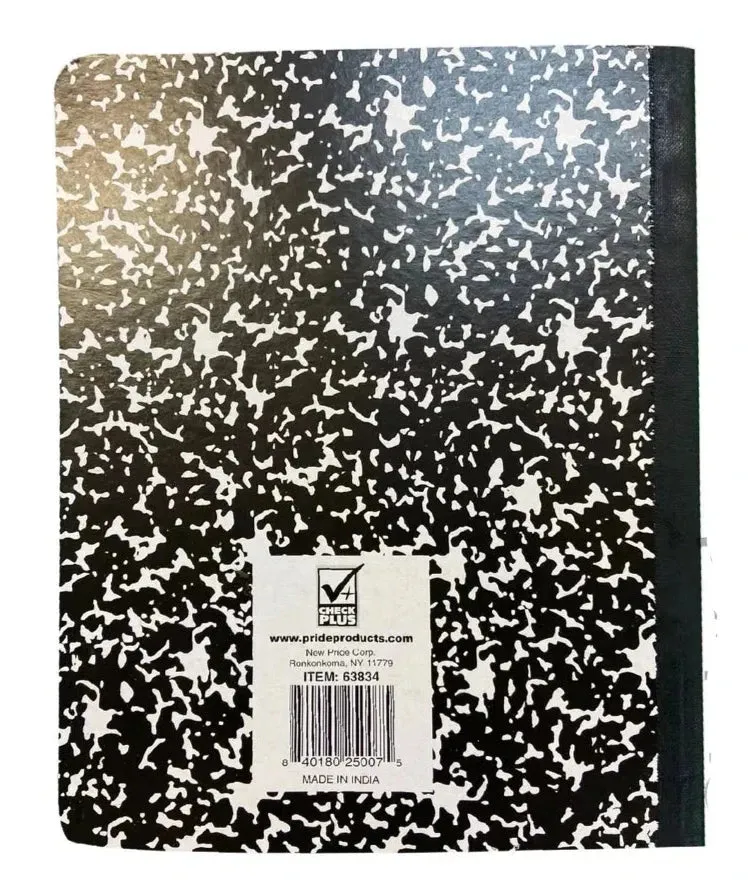 Check Plus Composition Notebook 100 Sheet 9.5" X 7.5" In College Rule