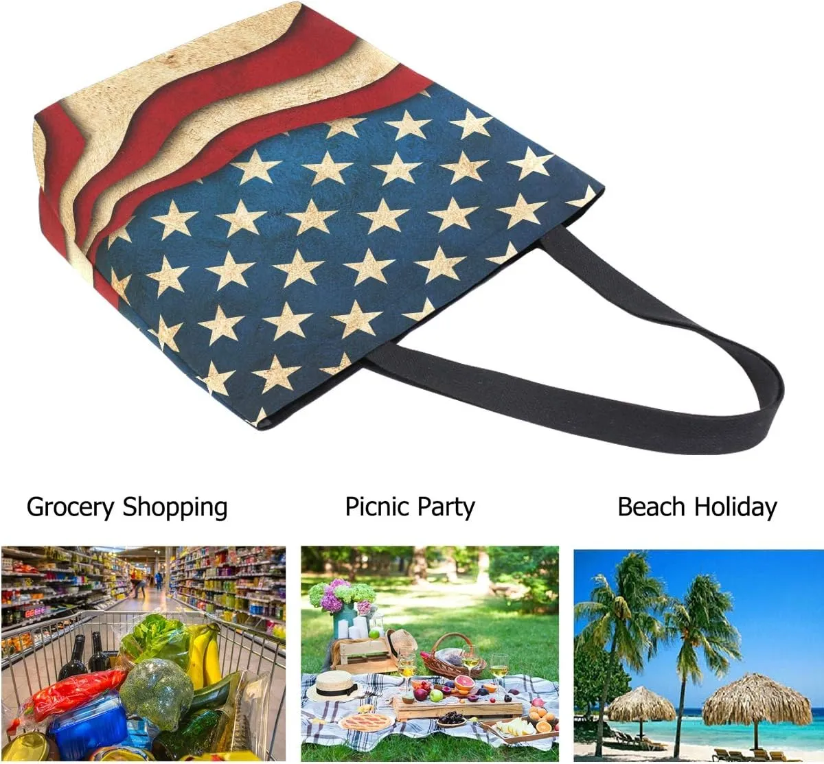 Chic Lifelike Pattern Extra Large Shoulder Tote Bag for Beach Travel Weekender Gym Grocery Shopping