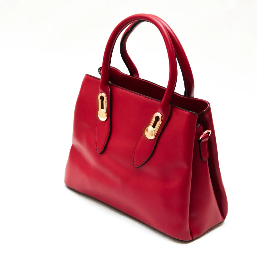 Chic Tricolor Tote Red