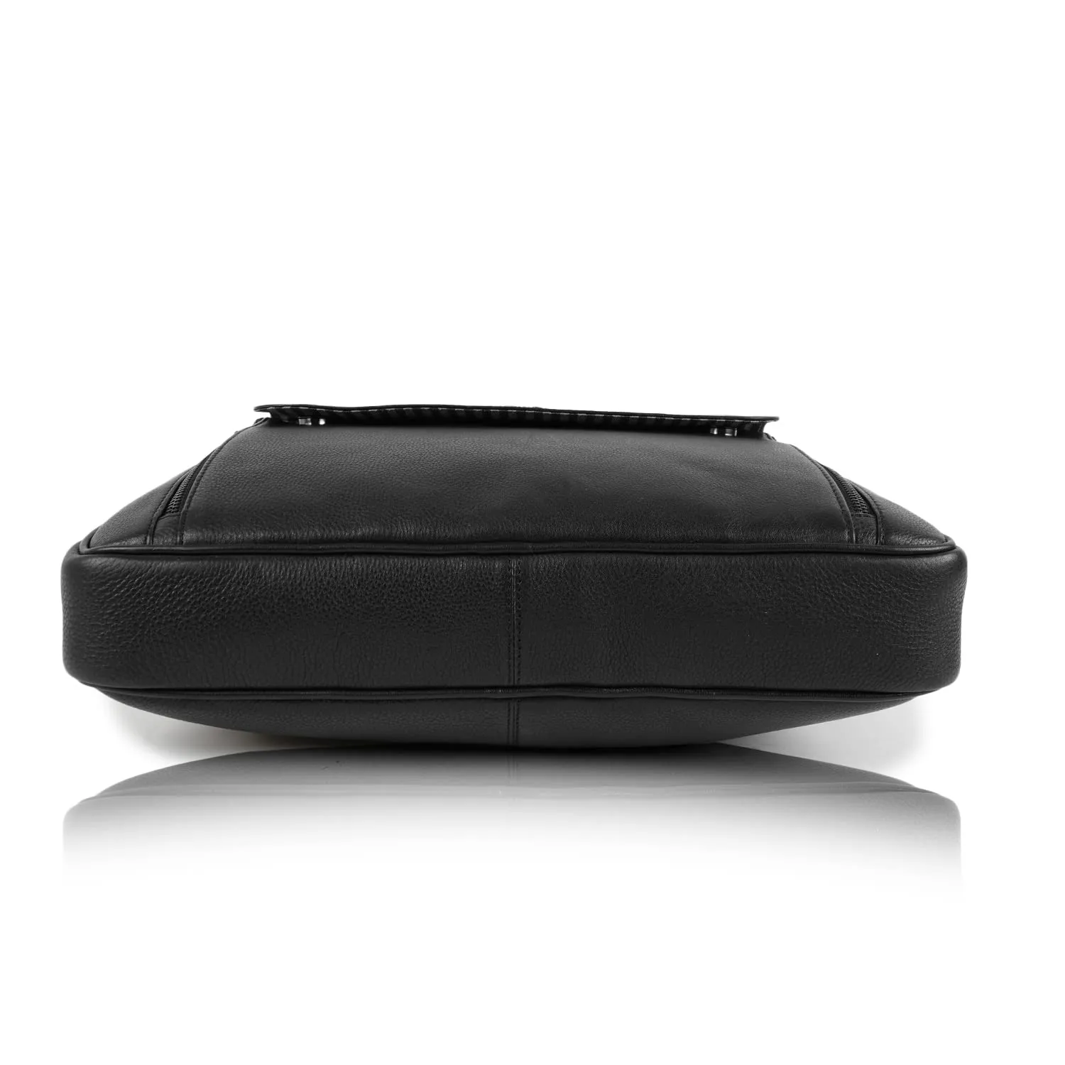 CIMONI Genuine Leather Classic Top Handle Water Resistant Messenger Laptop Bag (Color - Black)