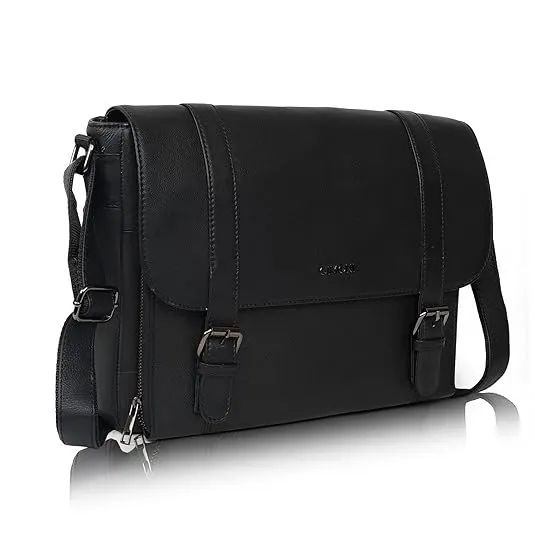 CIMONI® Premium Genuine Leather Messenger Bag Stylish Trendy Office Briefcase Laptop Bag College Crossbody School Handheld Business Bag For Men