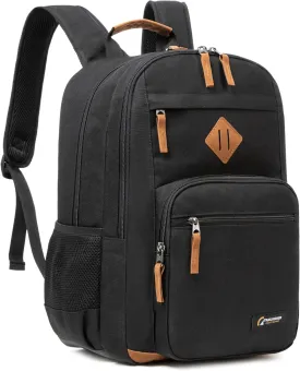 Classic Carry-on Travel Backpack, Laptop Backpack with Padded 17 inch Laptop Sleeve, Multi Pocket College Backpack, Casual Daypack Backpacks - Black