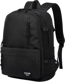 Classical Basic Laptop Backpack 15.6 Inch School Backpack College Backpacks Anti Theft Carry on Travel Backpack for Work,Casual Daypack for Boys Girls Teens (Black)