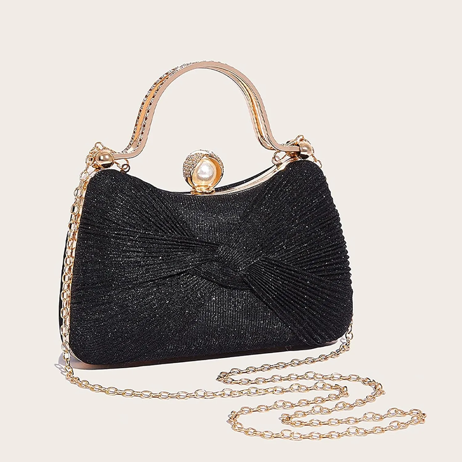 Clutch Purses for Women Handbags Shiny Sequin Wedding Silver Cross Body Purses with Chain,Wedding Prom Party Club