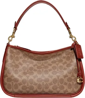 COACH Coated Canvas Signature Cary Crossbody, Tan Rust