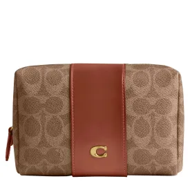 Coach Women's Essential Cosmetic Pouch Bag, Tan Caramel, One Size