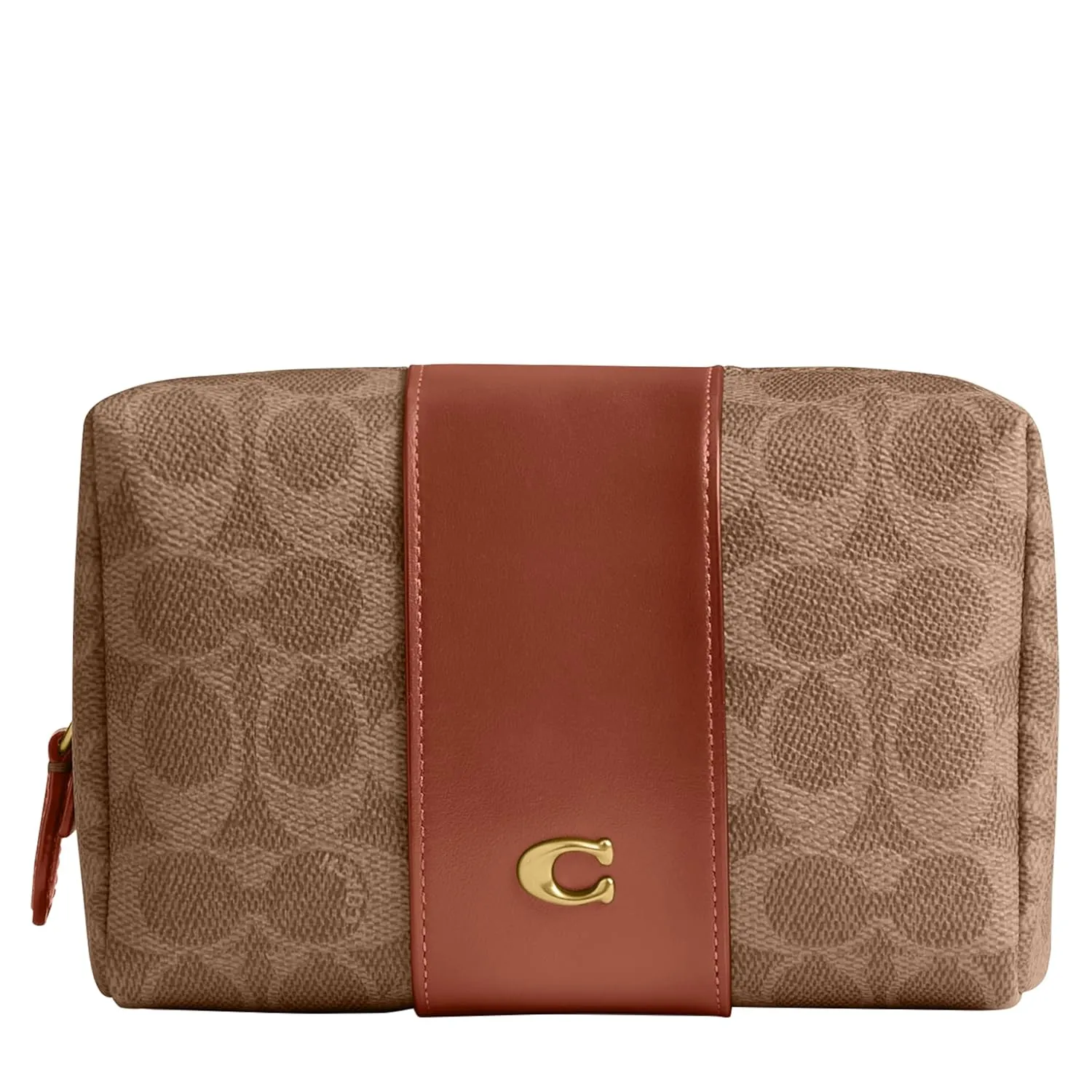 Coach Women's Essential Cosmetic Pouch Bag, Tan Caramel, One Size