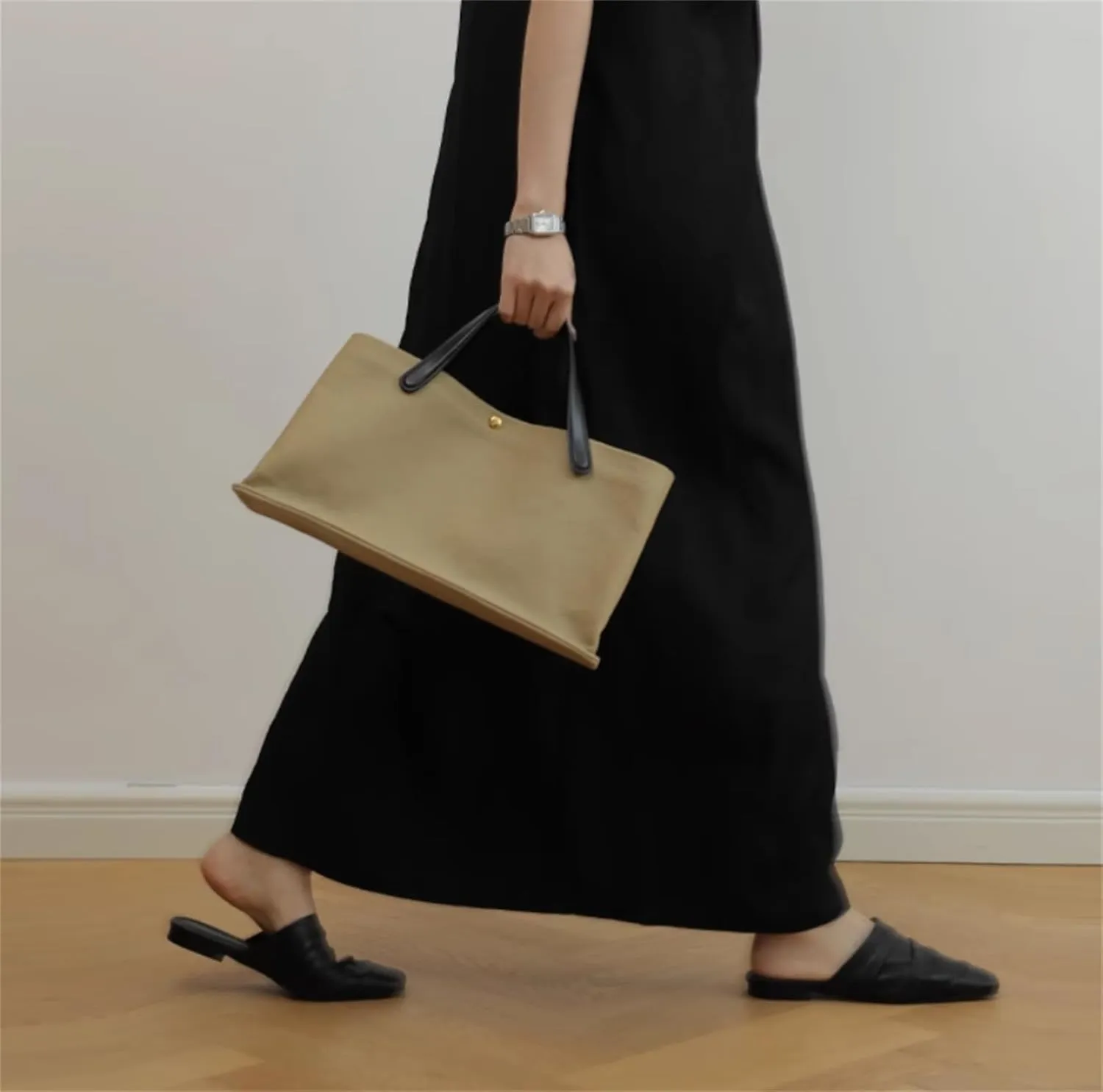 Commuting Bags -Women's Canvas Patchwork Handbag Large Shopping Casual Solid Color Tote Bag