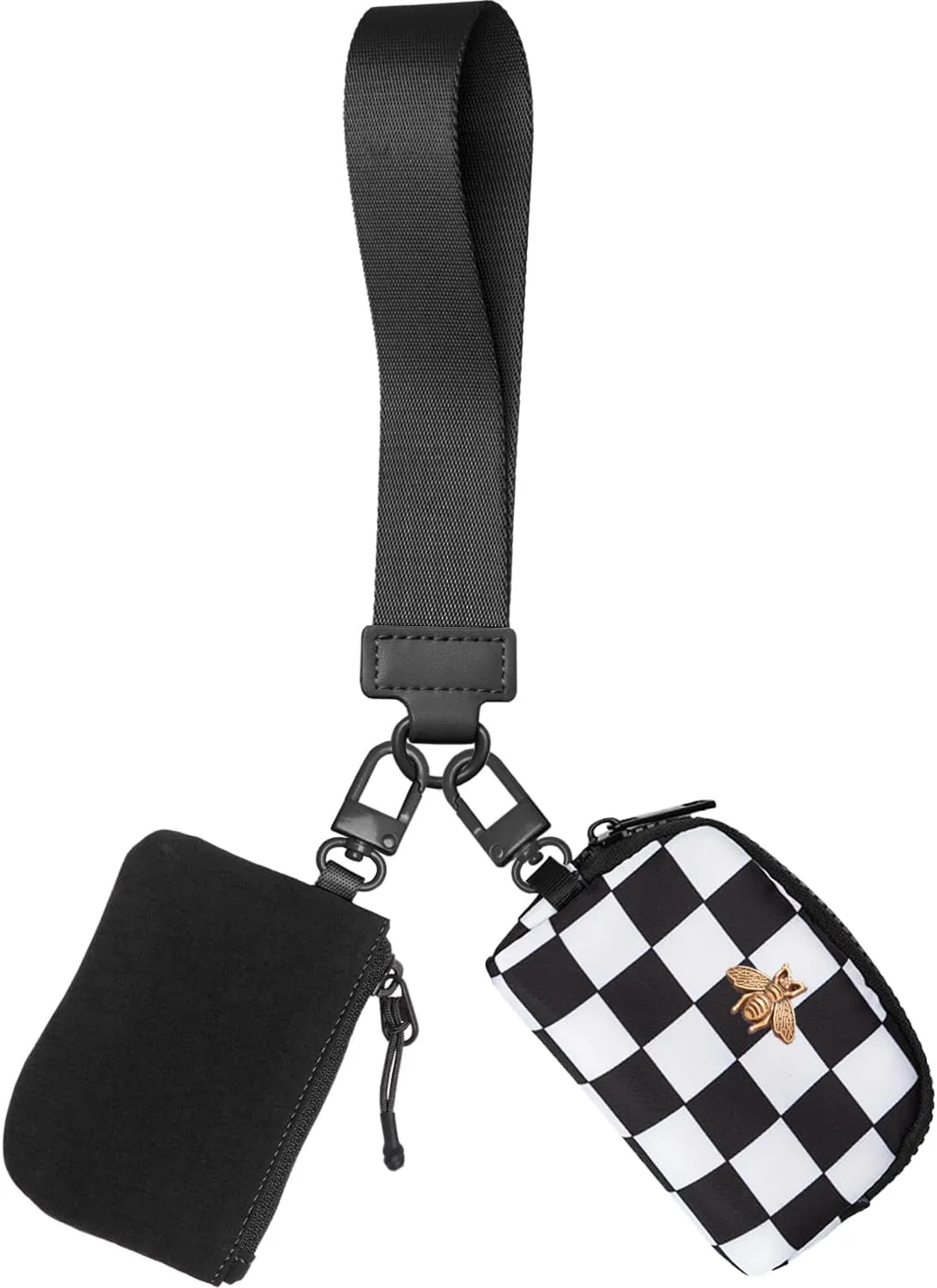 COOLANS Mini Wristlet Wallets Dual Pouch,Around Wristlet Handbag Wallet for Women Zip Cards Holder,Wristlet Bracelet Purse