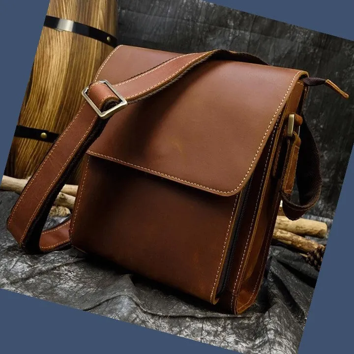 Crazy Horse Leather Crossbody /Shoulder Bag for Men