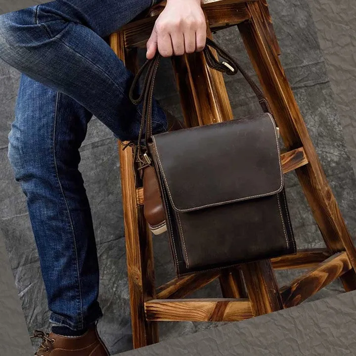 Crazy Horse Leather Crossbody /Shoulder Bag for Men