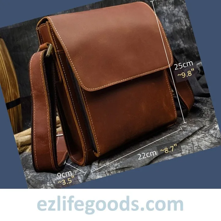 Crazy Horse Leather Crossbody /Shoulder Bag for Men
