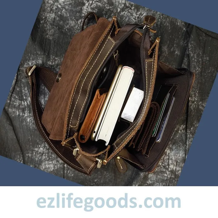 Crazy Horse Leather Crossbody /Shoulder Bag for Men