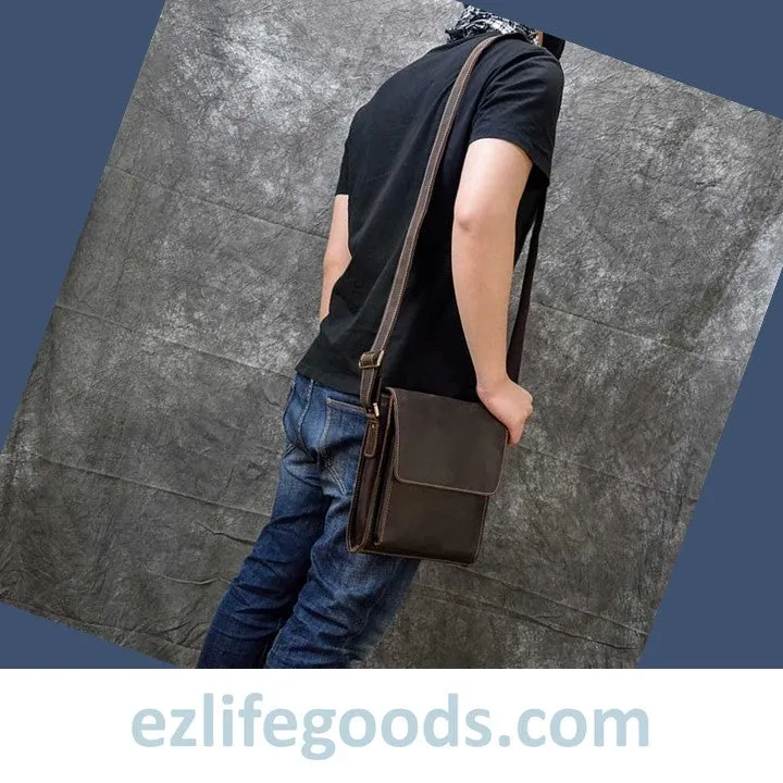 Crazy Horse Leather Crossbody /Shoulder Bag for Men