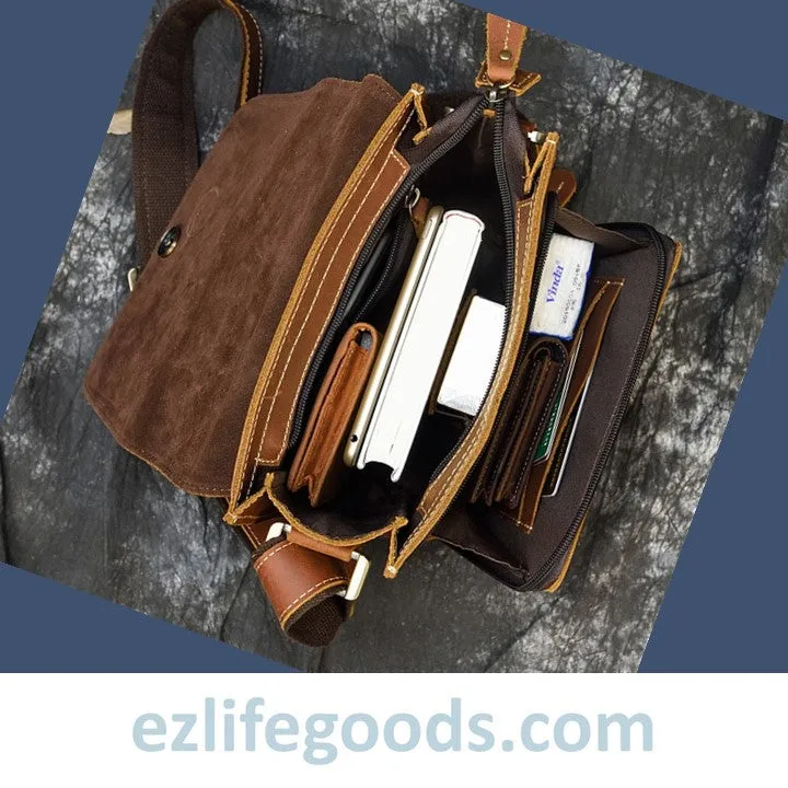 Crazy Horse Leather Crossbody /Shoulder Bag for Men