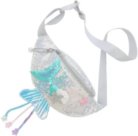 Cute Mermaid Sequin Fanny Pack for Girls Belt Bag Cartoon Design Girls Chest Bag Fashionable and Practical