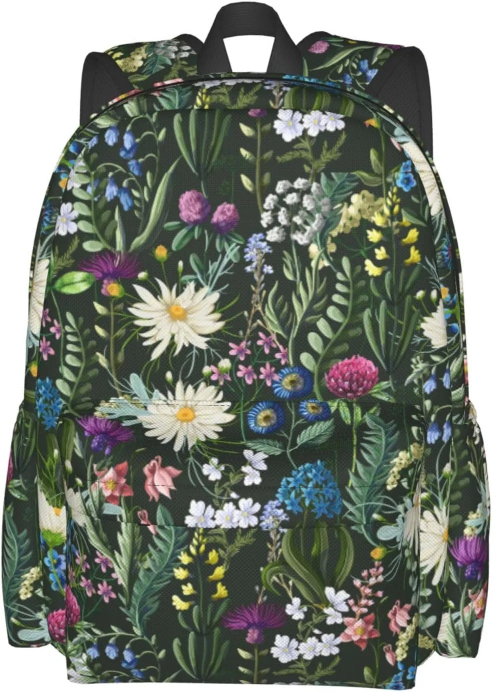 Daisies Wildwood Floral Stylish Backpack With Adjustable Padded Shoulder Straps Daypacks For College Travel