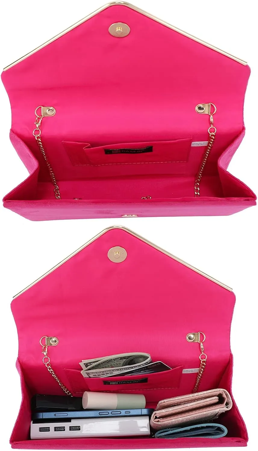 Dasein Women Faux Suede Evening Clutch Bags Formal Party Clutches Wedding Purses Cocktail Prom Clutches