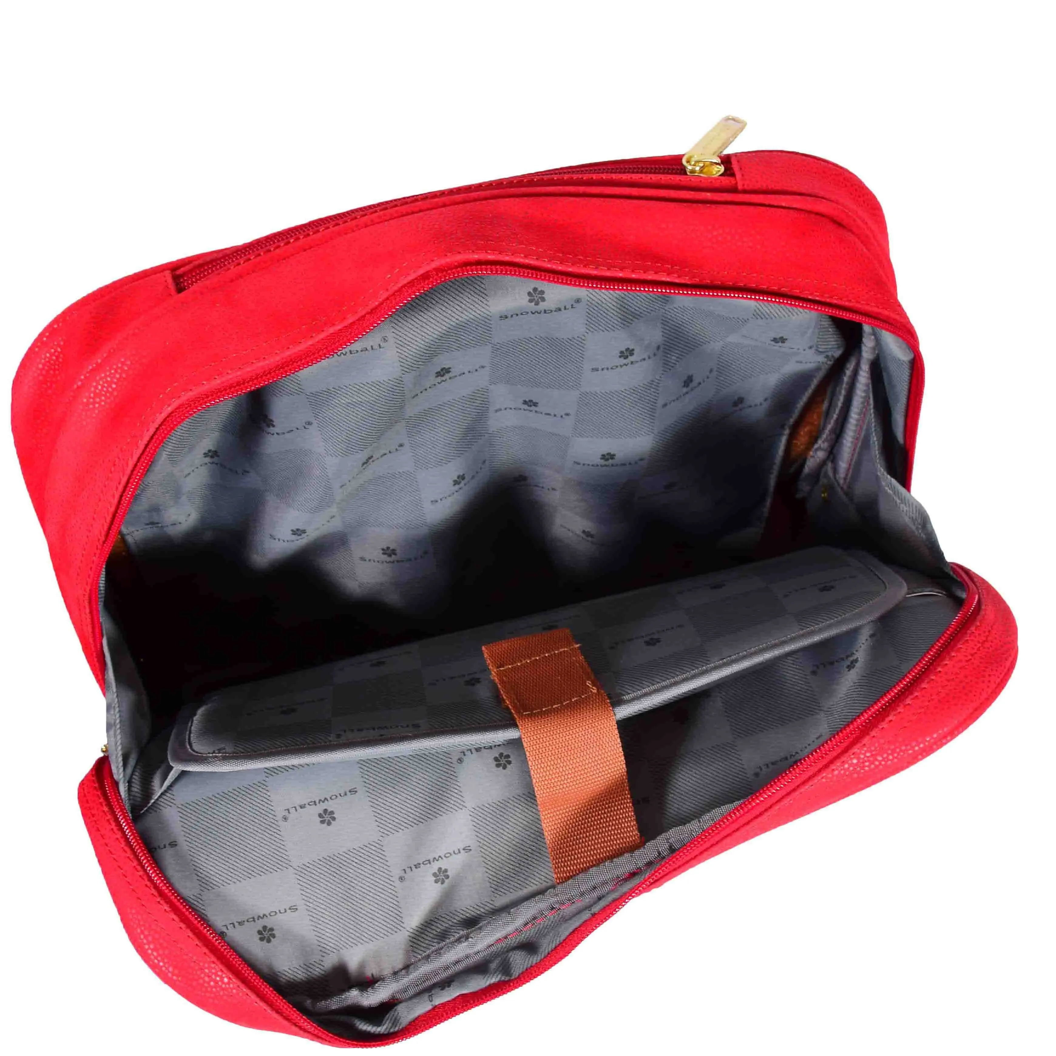 DR647 Faux Suede Briefcase Style Travel Bag Wheeled Pilot Case Red
