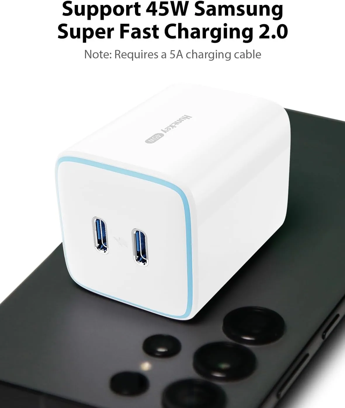 Dual USB C Chargers Foldable GaN Type C Charger Block with 5 Amp C to C Cable for iPhone 16/15 Pro Max/Galaxy S24 Ultra/S24 /S24/S23/Note 20/iPad