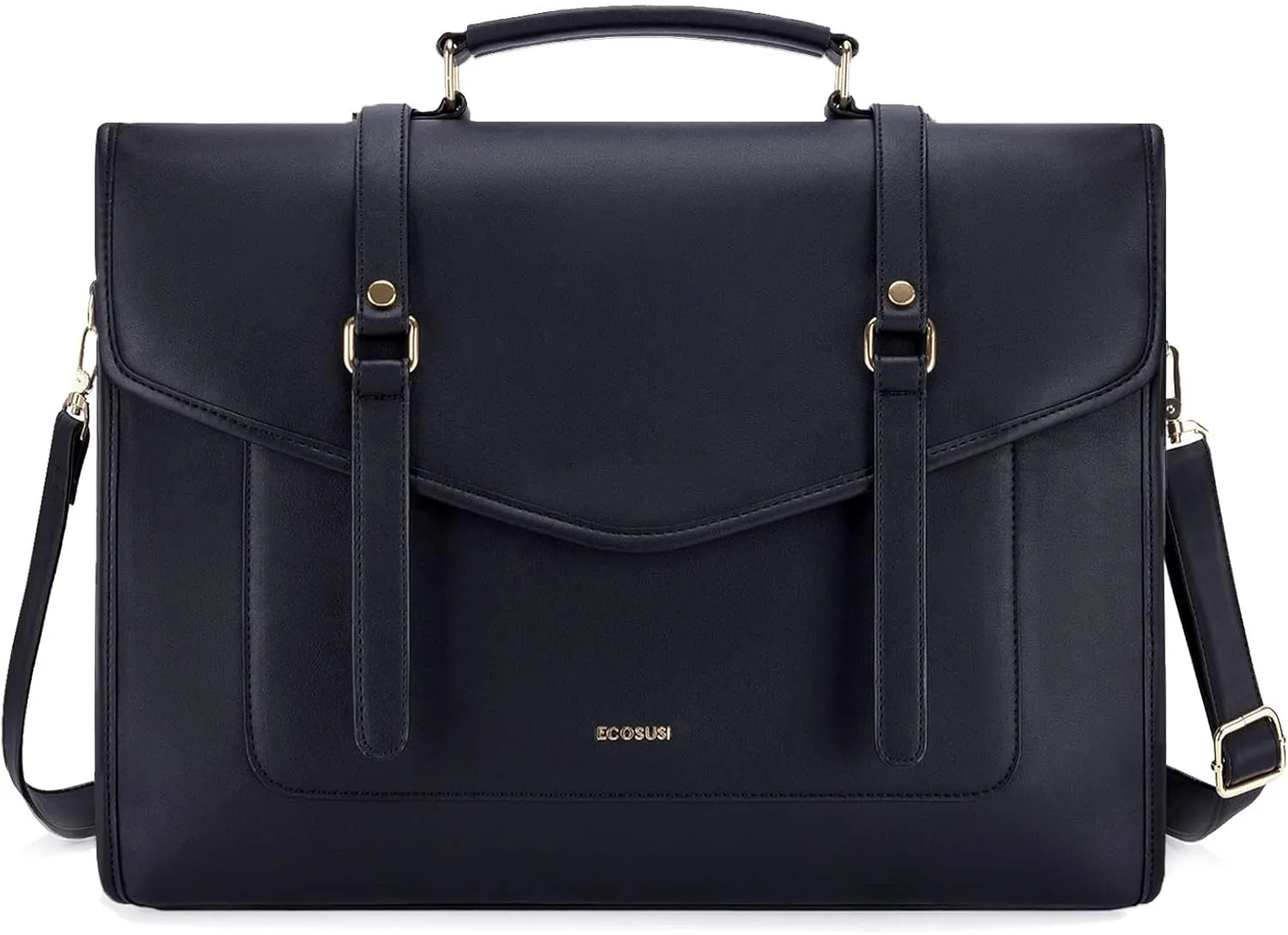 ECOSUSI Laptop Bag for Women 15.6 inch PU Leather Briefcase Large Computer Satchel Bag Professional Work Messenger Bag