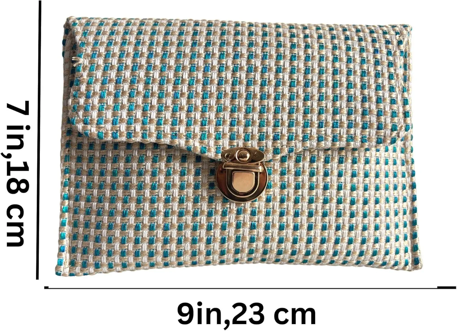 Elegant Woven Straw Envelope Bag Secure wicker with gold Chain Strap Clasp Stylish Summer Beach Clutch with Evening
