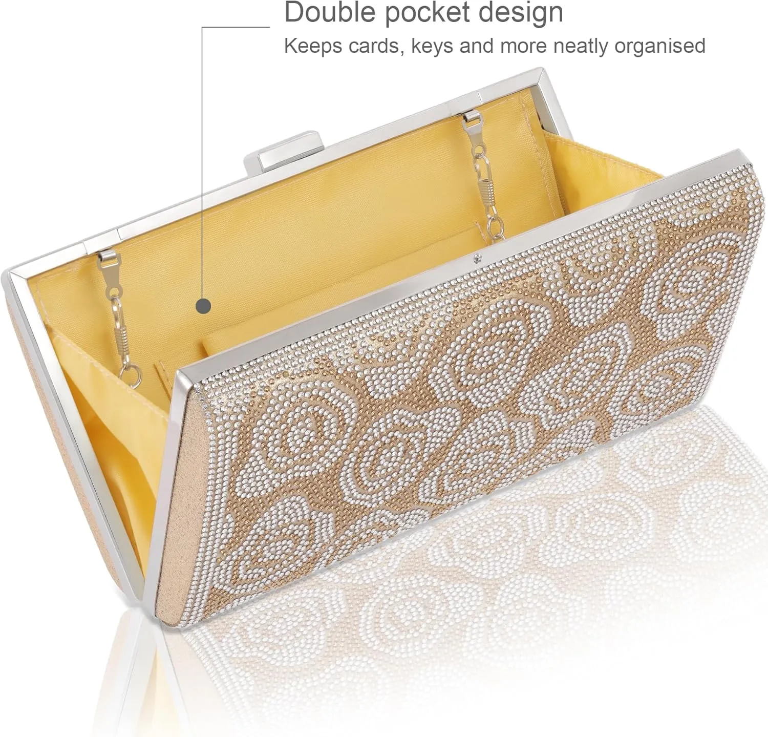Evening Clutch Pearl Purse for Women, Party Clutches Bag Wedding Formal Handbags