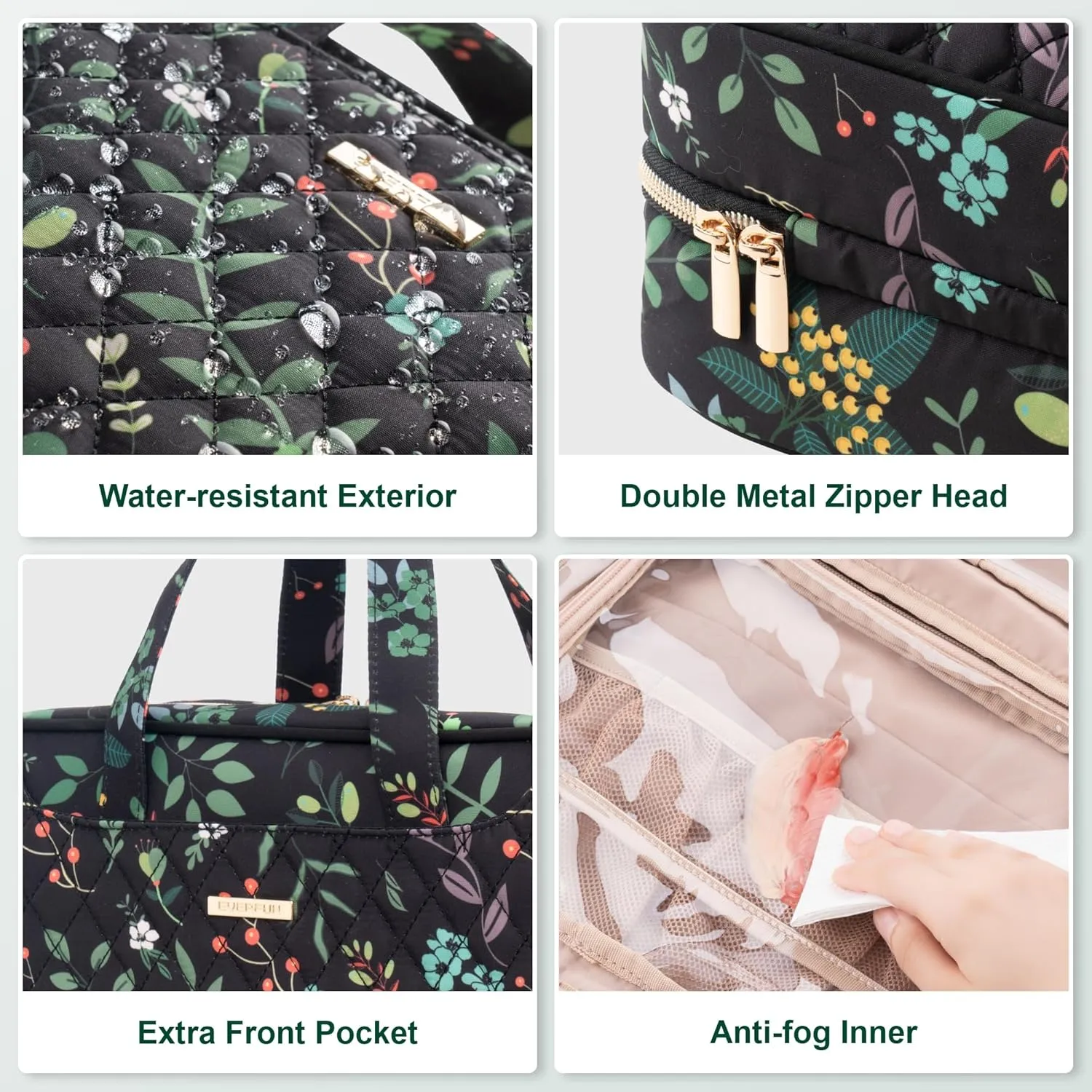 Everfun Hanging Travel Toiletry Bag for Women Traveling With Leakproof Compartment Makeup Cosmetic Organizer Dopp Kit Travel Accessories Essentials Must Have