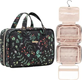 Everfun Hanging Travel Toiletry Bag for Women Traveling With Leakproof Compartment Makeup Cosmetic Organizer Dopp Kit Travel Accessories Essentials Must Have