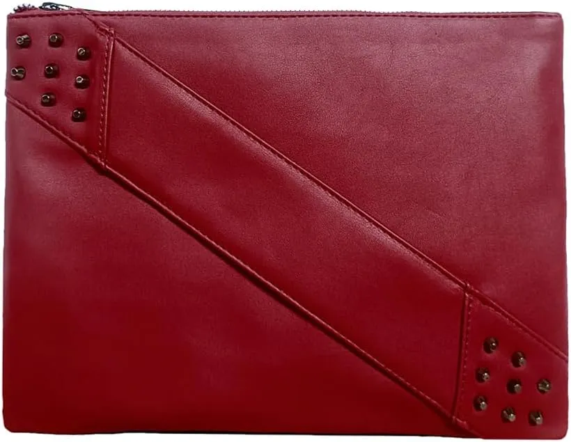 Fashion Women Clutches Rivet PU Leather Crossbody Bag Envelope Clutch Purse with Hand Strap