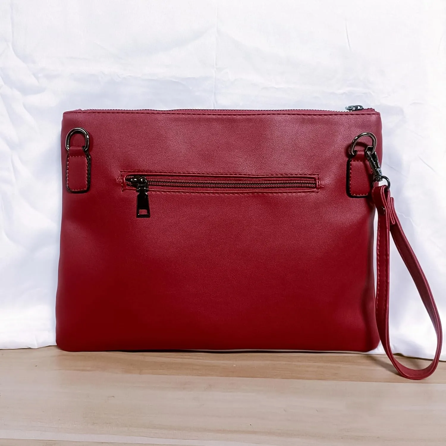 Fashion Women Clutches Rivet PU Leather Crossbody Bag Envelope Clutch Purse with Hand Strap
