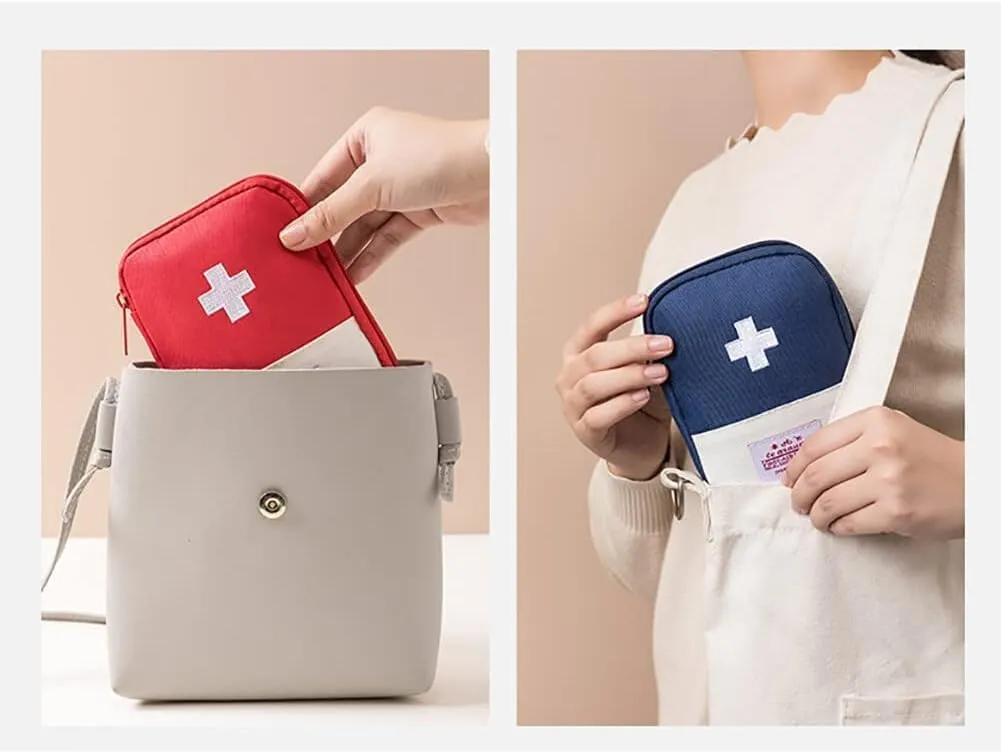 First Aid Bag Empty,Small Portable Empty First Aid Kit Bag Waterproof Section Dividers Travel Medicine Bag for Emergency for Home Office Car Outdoors Boat Camping Hiking Cycling (4Pcs Mix)